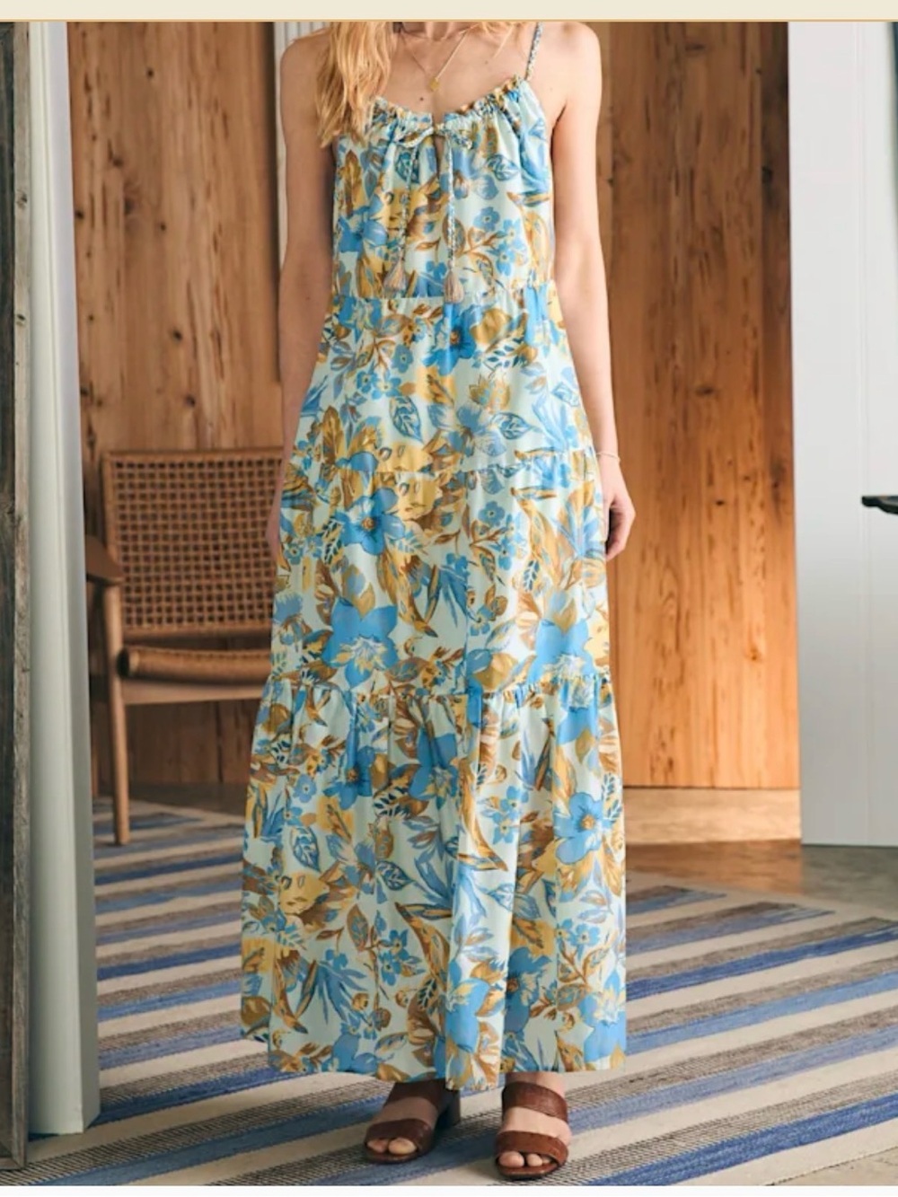 Faherty Silk Blend Sun Chaser Maxi Dress